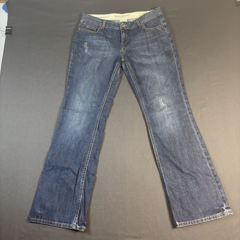 Banana Republic Y2K Womens Classic Boot Cut  Mid Rise Jeans Dark Wash Denim - 12